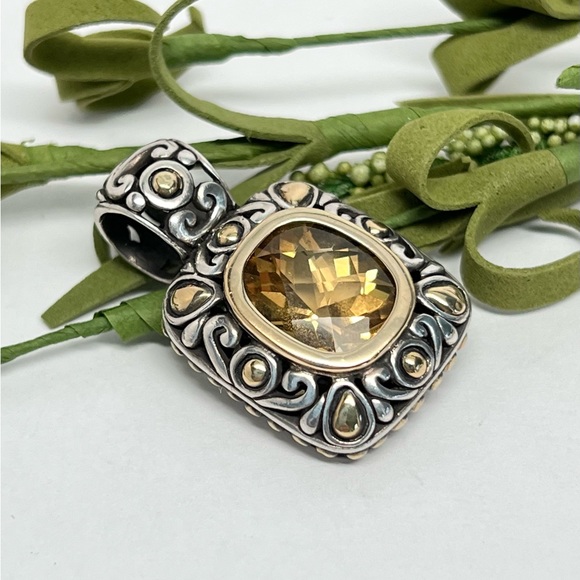 John Hardy Citrine Batu Pendant .925 / 18K Gold - Picture 3 of 11